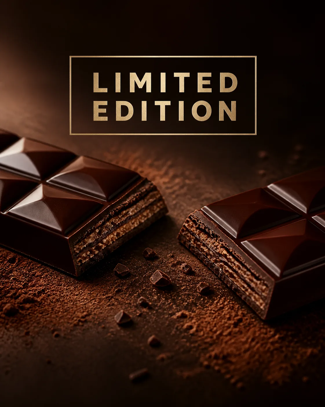 Broken Chocolate Bar Food Ad
