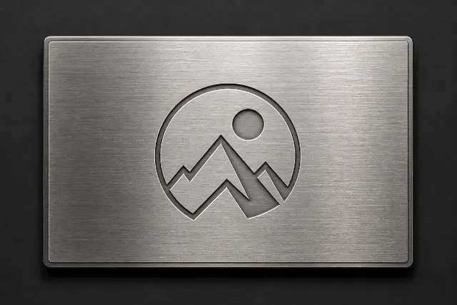 Brushed Steel Engraved Logo Mockup
