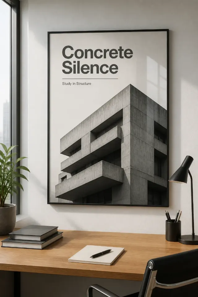 Brutalist Architecture Office Poster