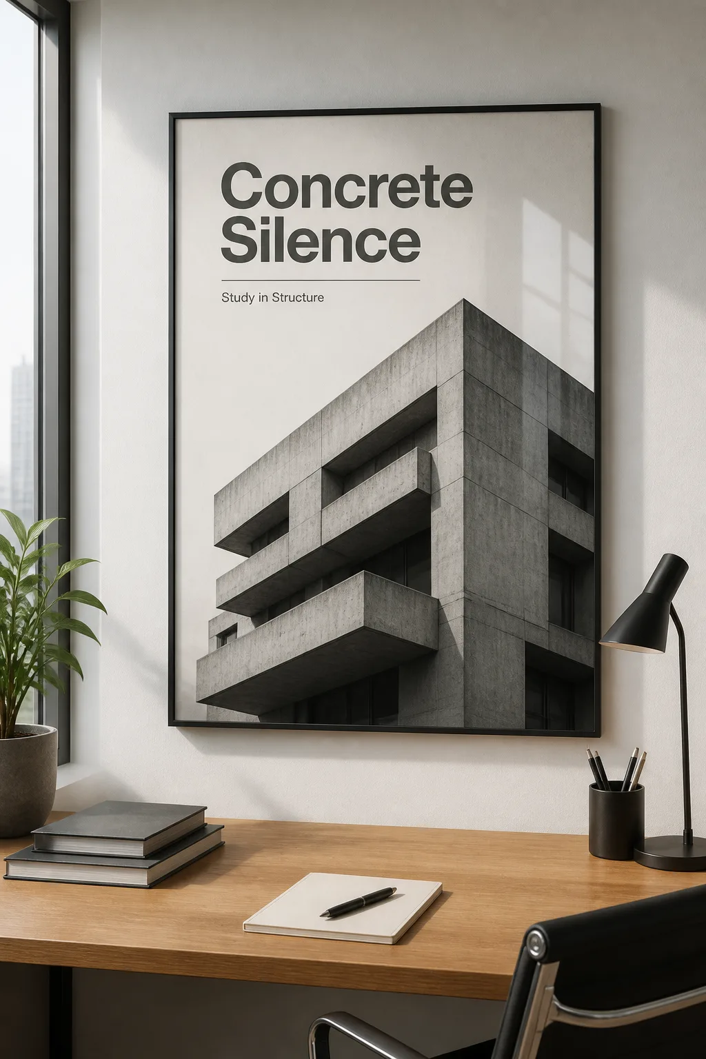 Brutalist Architecture Office Poster