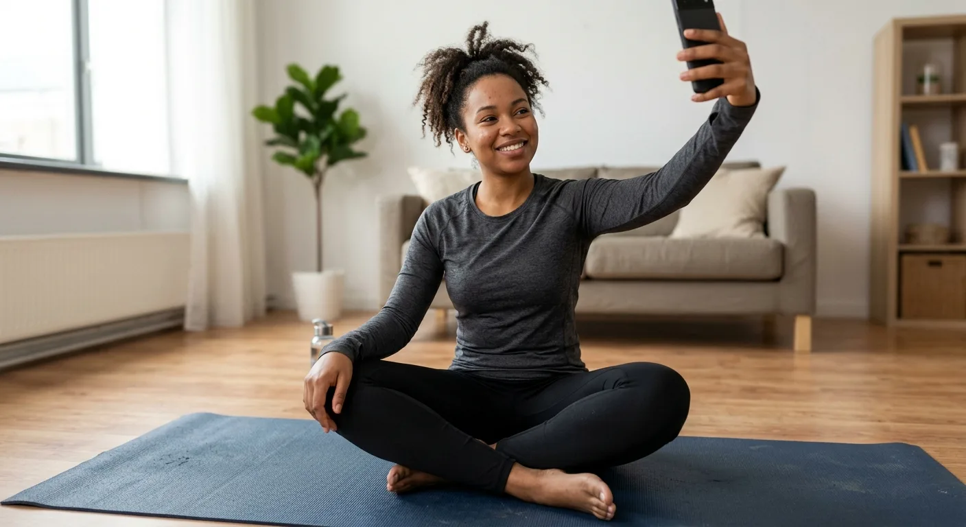 Calm At-Home Yoga Selfie Portrait