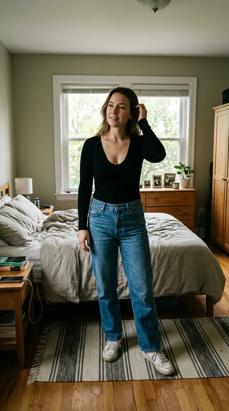 Candid Bedroom Full-Body Shot
