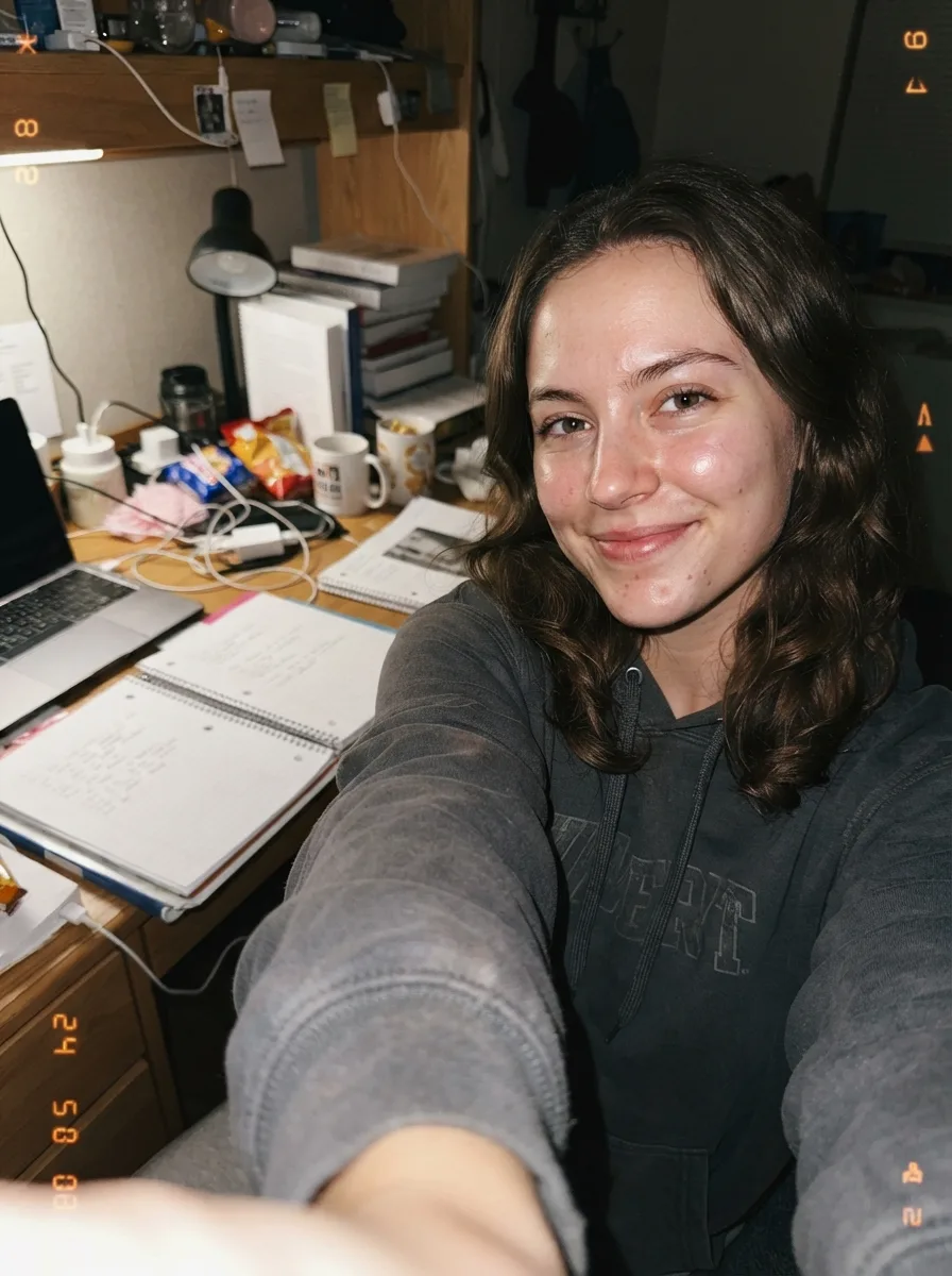 Candid Dorm Room Phone Selfie