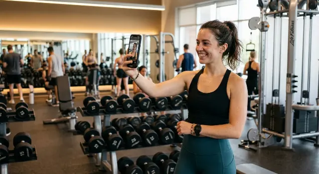 Candid Gym Selfie Between Sets
