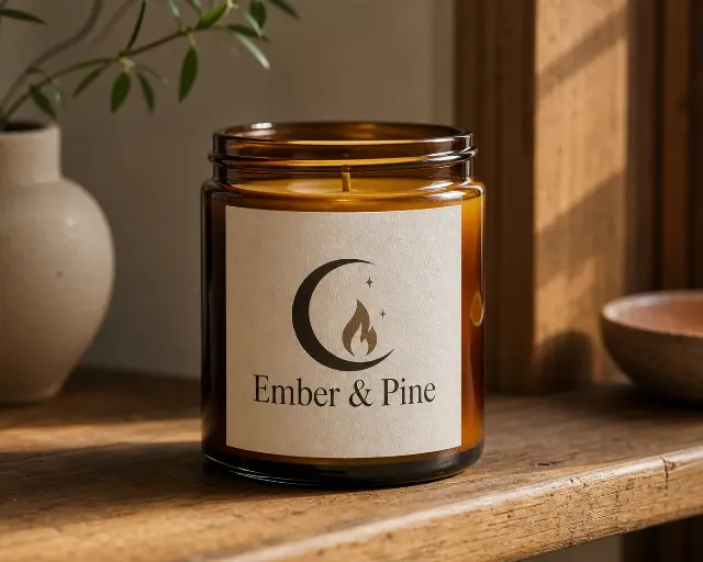 Candle Jar Logo Shelf Mockup