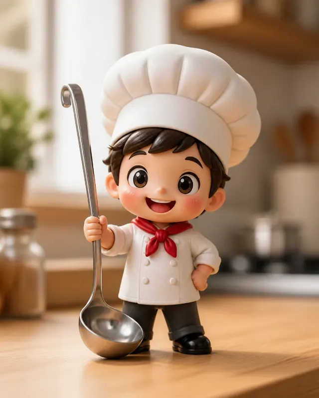 Chibi Chef Kitchen Counter Figurine