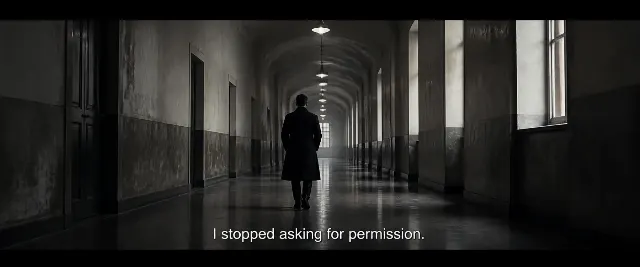 Cinematic Corridor Quote Film Still