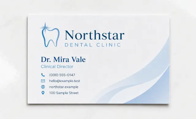 Clean Blue Dental Clinic Business Card