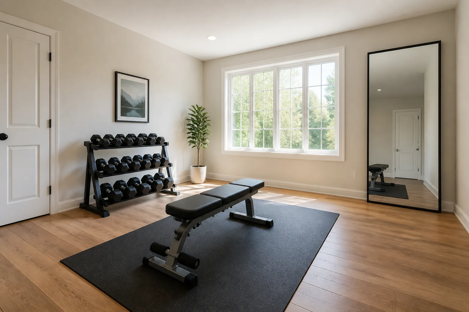 Clean Home Gym Virtual Staging