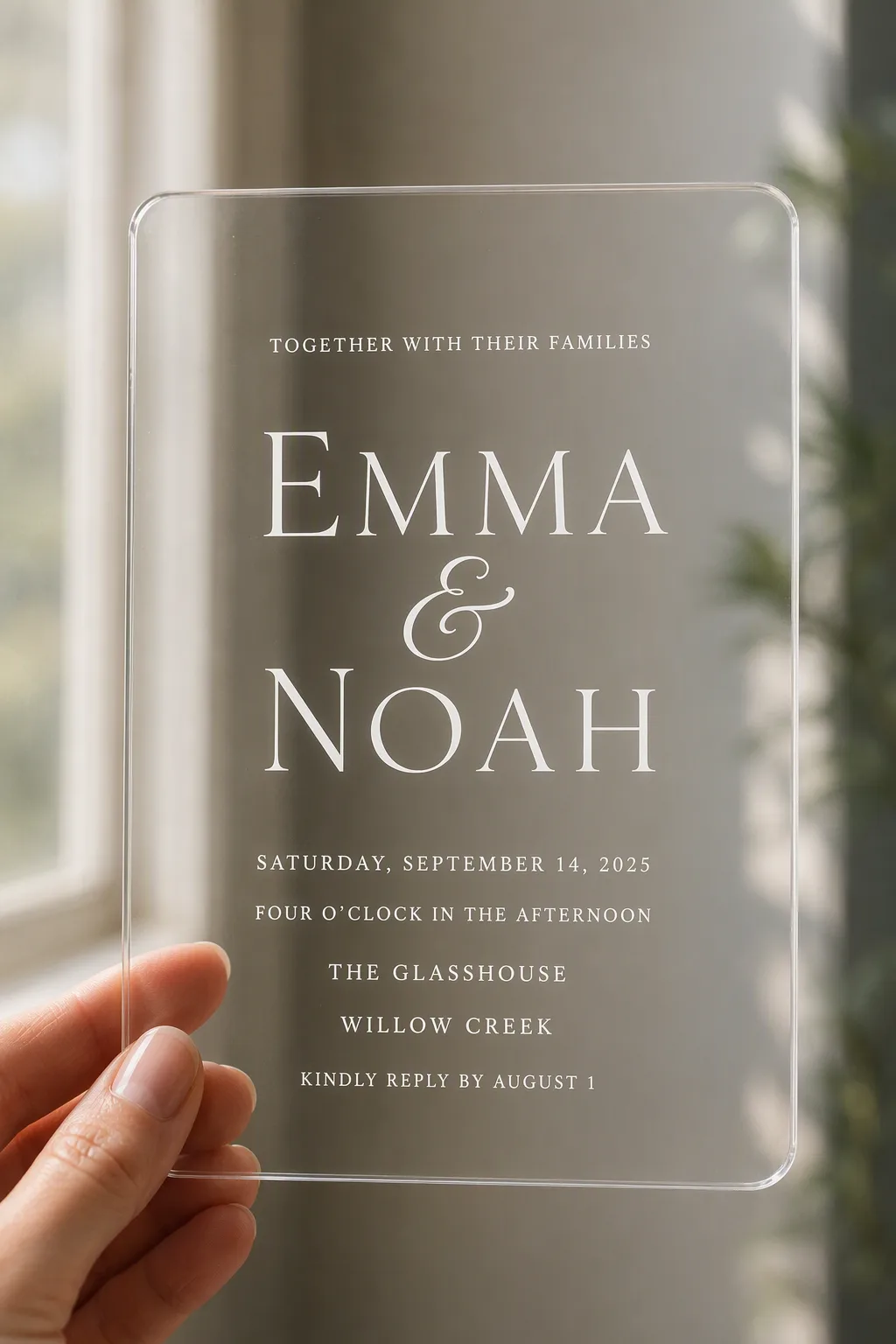 Clear Acrylic Wedding Invitation
