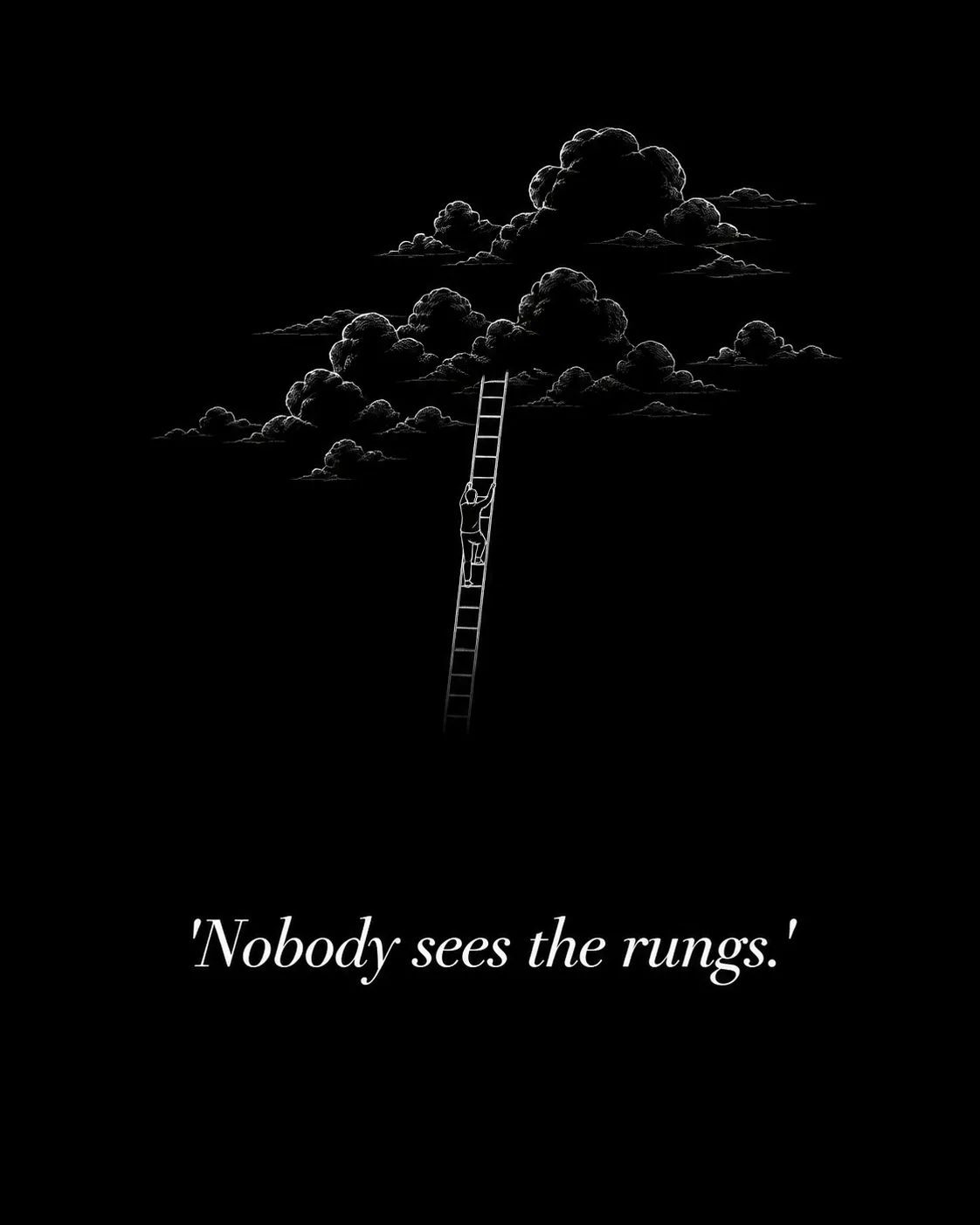 Climbing Into Clouds Quote Graphic