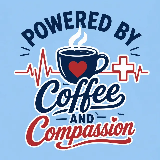 Coffee And Compassion Nurse T-Shirt Design