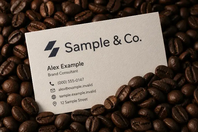 Coffee Bean Business Card Mockup