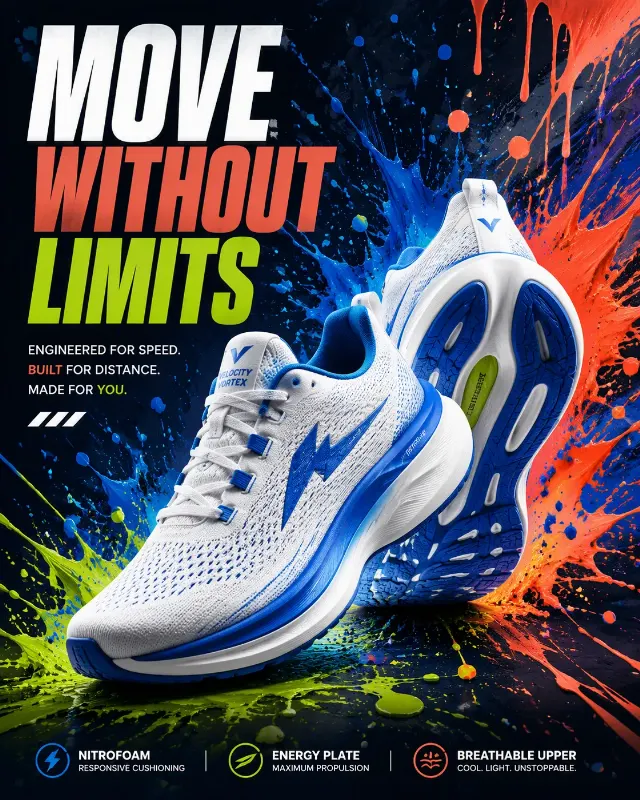 Colorful Sports Shoe Social Media Ad
