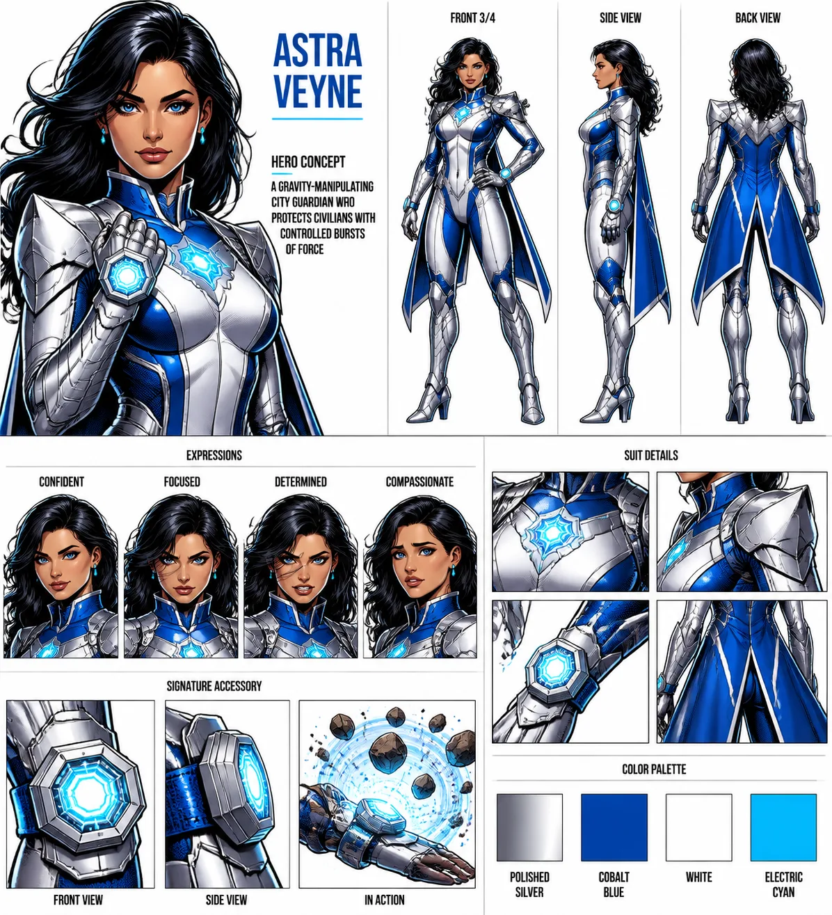 Comic Book Superhero Character Reference Sheet