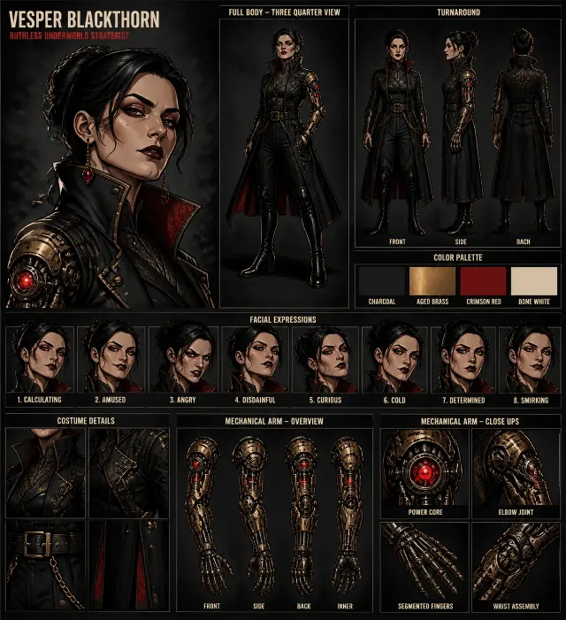 Comic Villain Full Reference Sheet