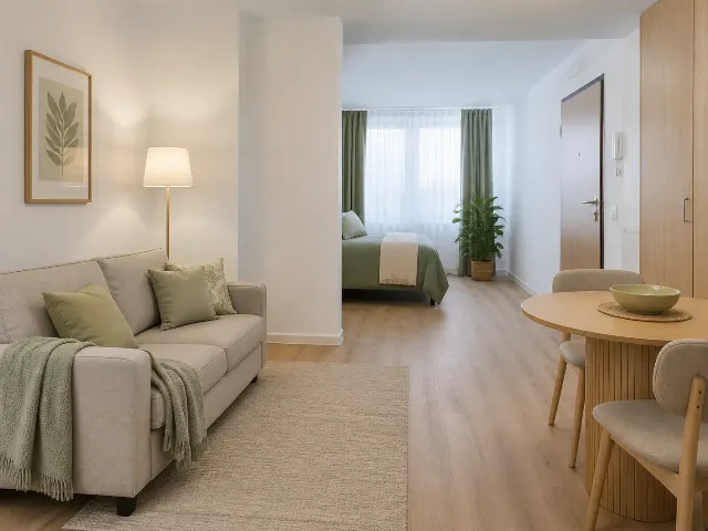 Compact Studio Apartment Virtual Staging