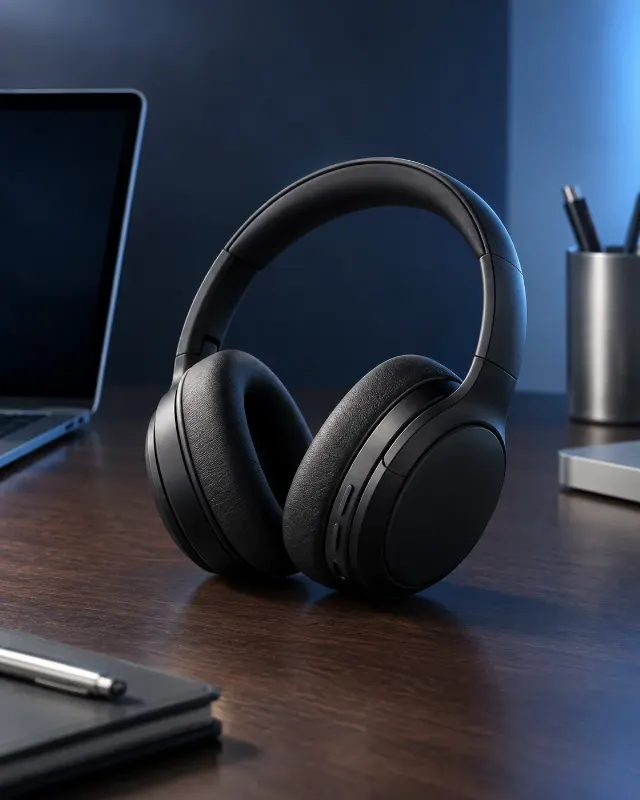 Cool Blue Wireless Headphones Product Photo