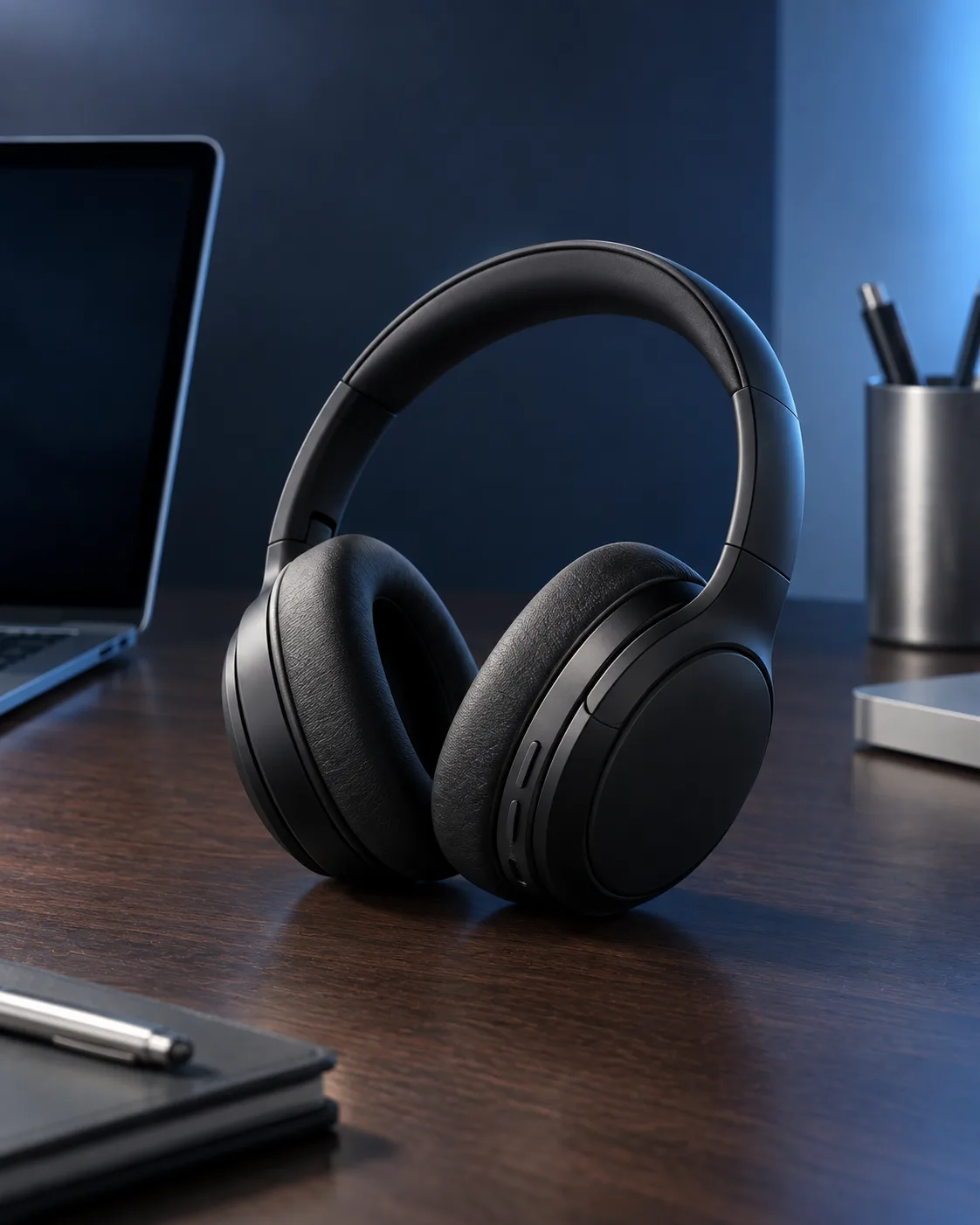 Cool Blue Wireless Headphones Product Photo