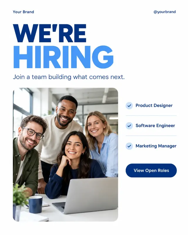 Corporate We're Hiring LinkedIn Post