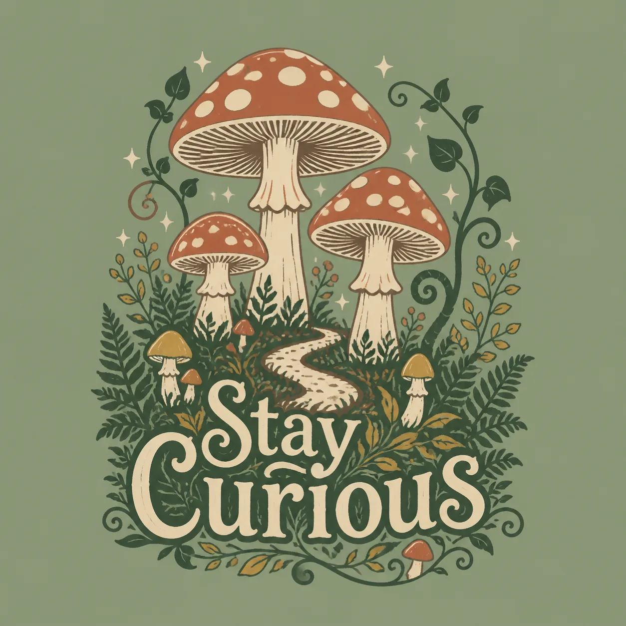 Cottagecore Mushroom T-Shirt Print