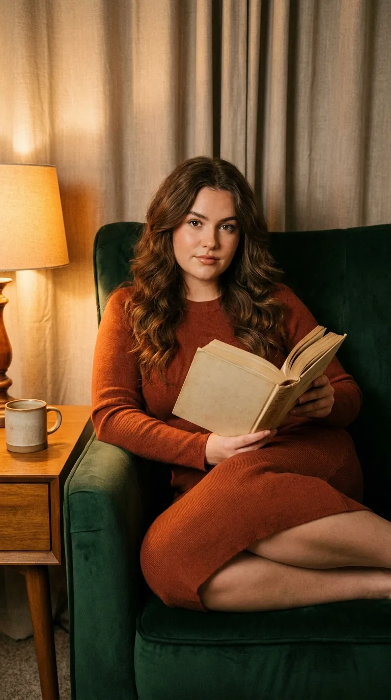 Cozy Armchair Book Reading Portrait