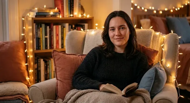 Cozy Bedroom Reading Nook Portrait
