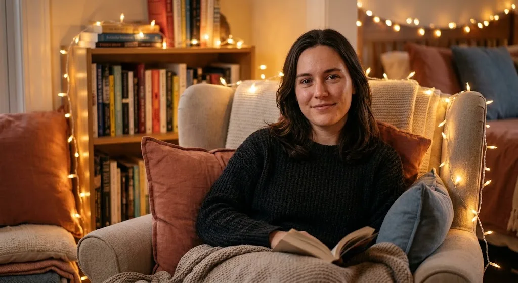 Cozy Bedroom Reading Nook Portrait