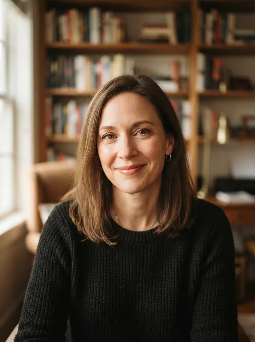 Cozy Home Office Author Headshot