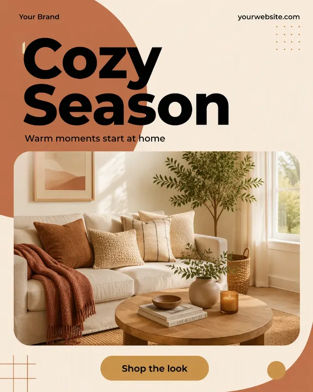 Cozy Season Living Room Instagram Post