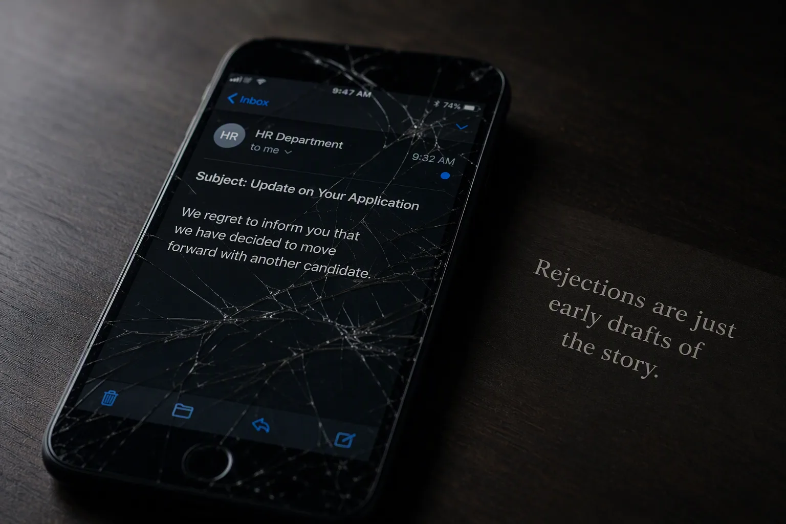 Cracked Phone Rejection Quote Photo