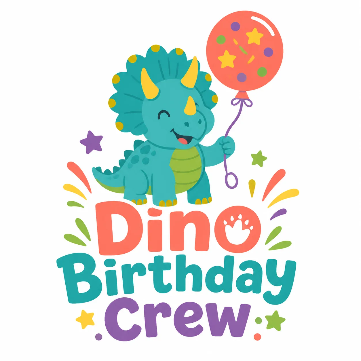 Cute Dinosaur Birthday T-Shirt Design