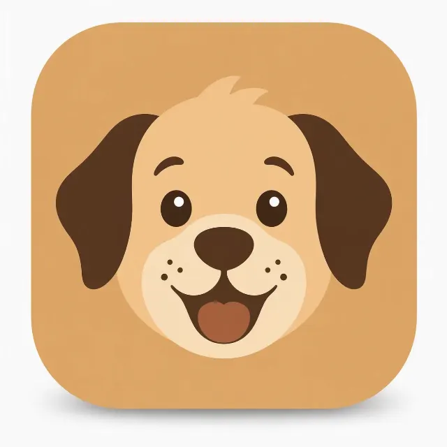 Cute Dog Face Pet Care App Icon