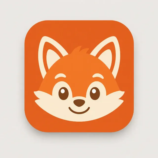 Cute Fox Mascot Mobile App Icon
