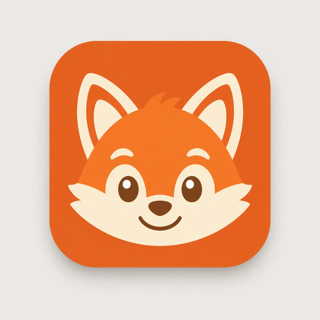 Cute Fox Mascot Mobile App Icon