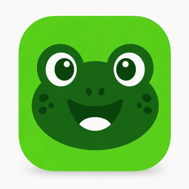 Cute Frog Mascot Kids Game App Icon