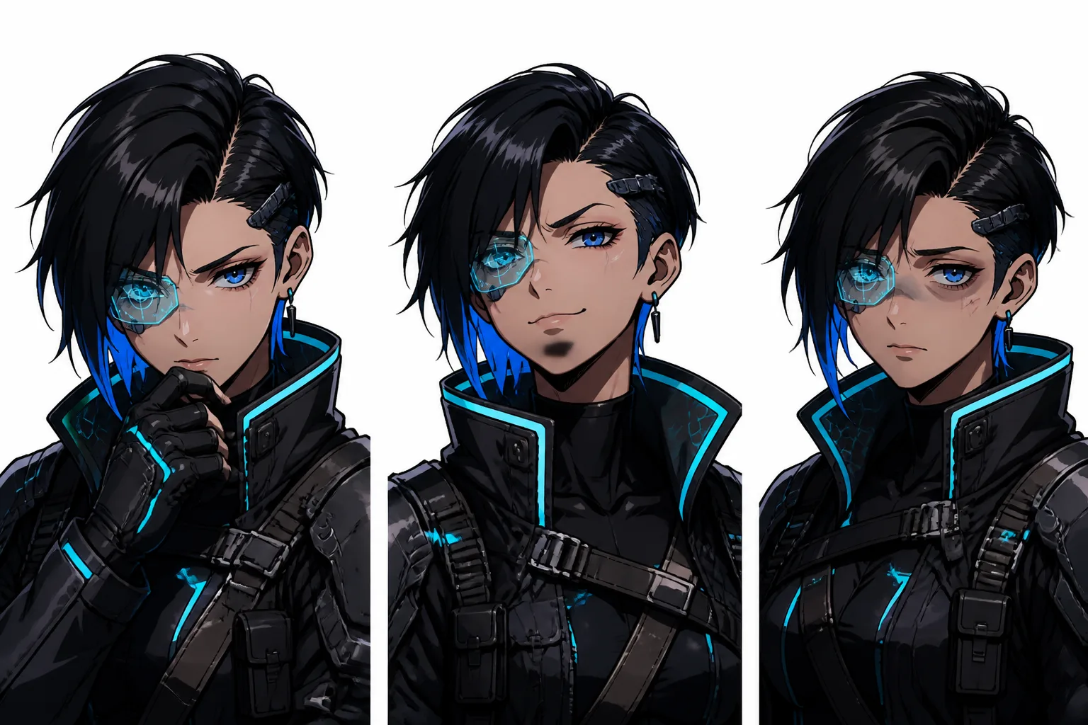 Cyberpunk Bounty Hunter Anime Character Sheet
