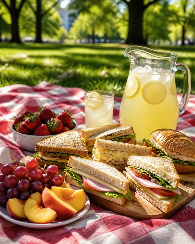 Dappled Sunlight Picnic Food Photograph