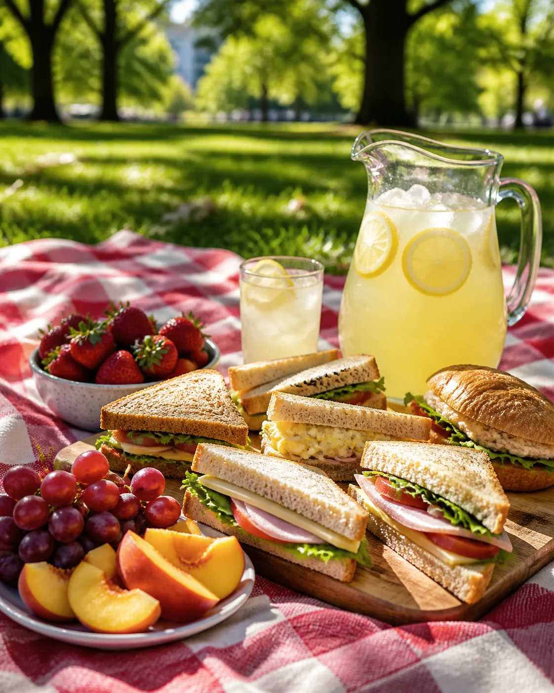 Dappled Sunlight Picnic Food Photograph