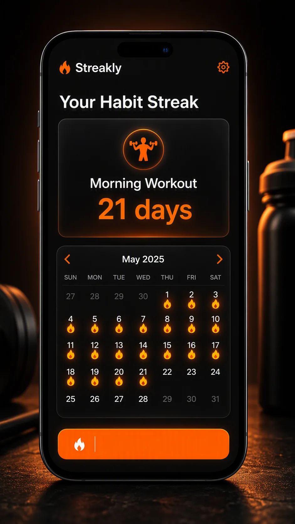 Dark Habit Tracker App Screenshot Mockup