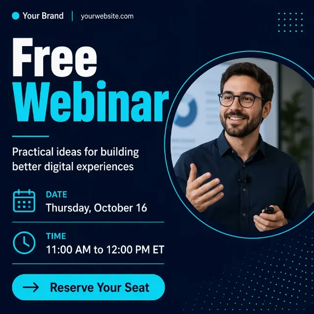 Dark Navy Webinar LinkedIn Post