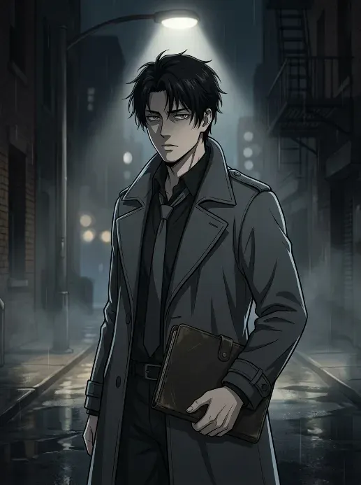 Dark Seinen Anime Detective Portrait