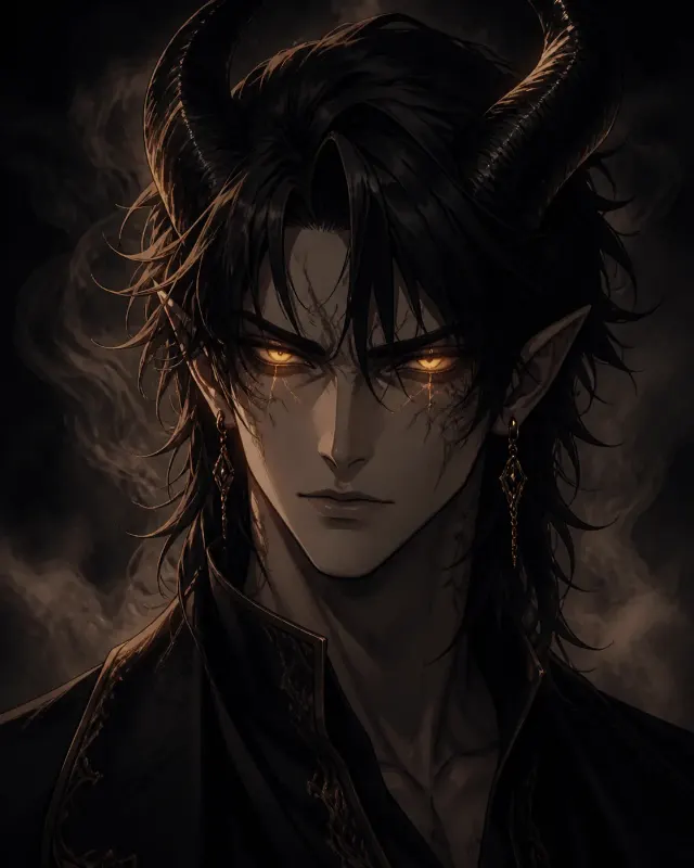 Dark Seinen Demon Anime Portrait