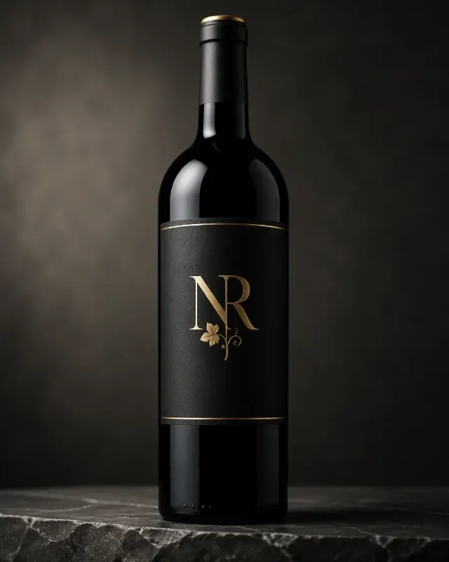 Dark Wine Bottle Label Logo Mockup