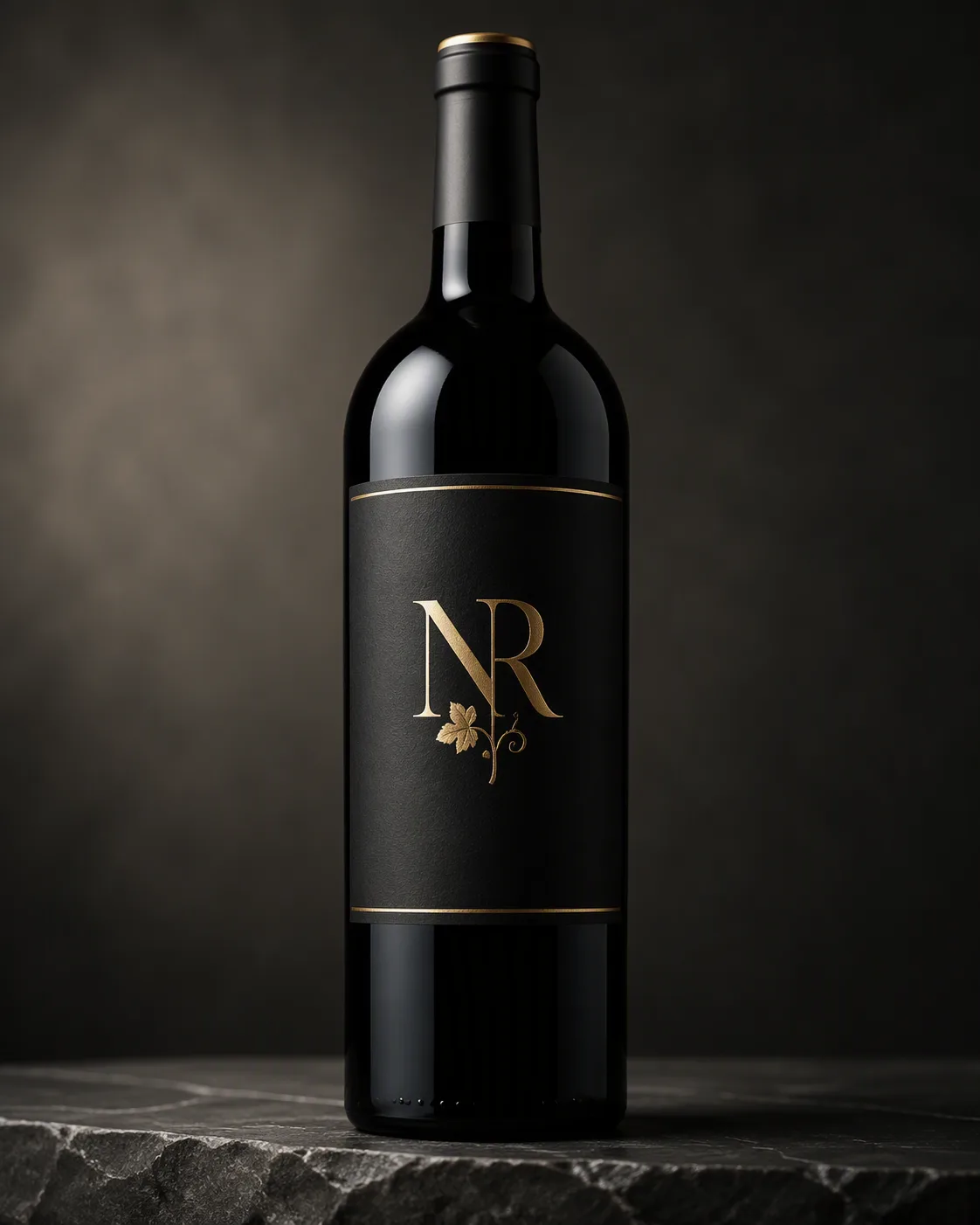 Dark Wine Bottle Label Logo Mockup