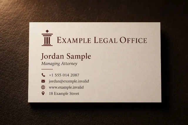 Deep Burgundy Law Firm Business Card