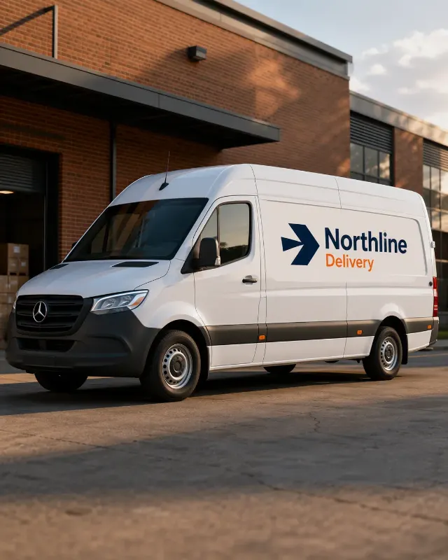 Delivery Van Side Door Logo Mockup