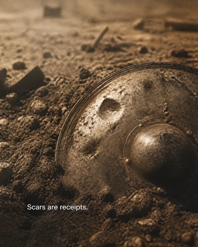 Dented Shield Motivational Quote Photo