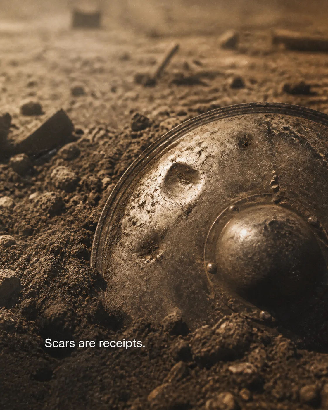 Dented Shield Motivational Quote Photo
