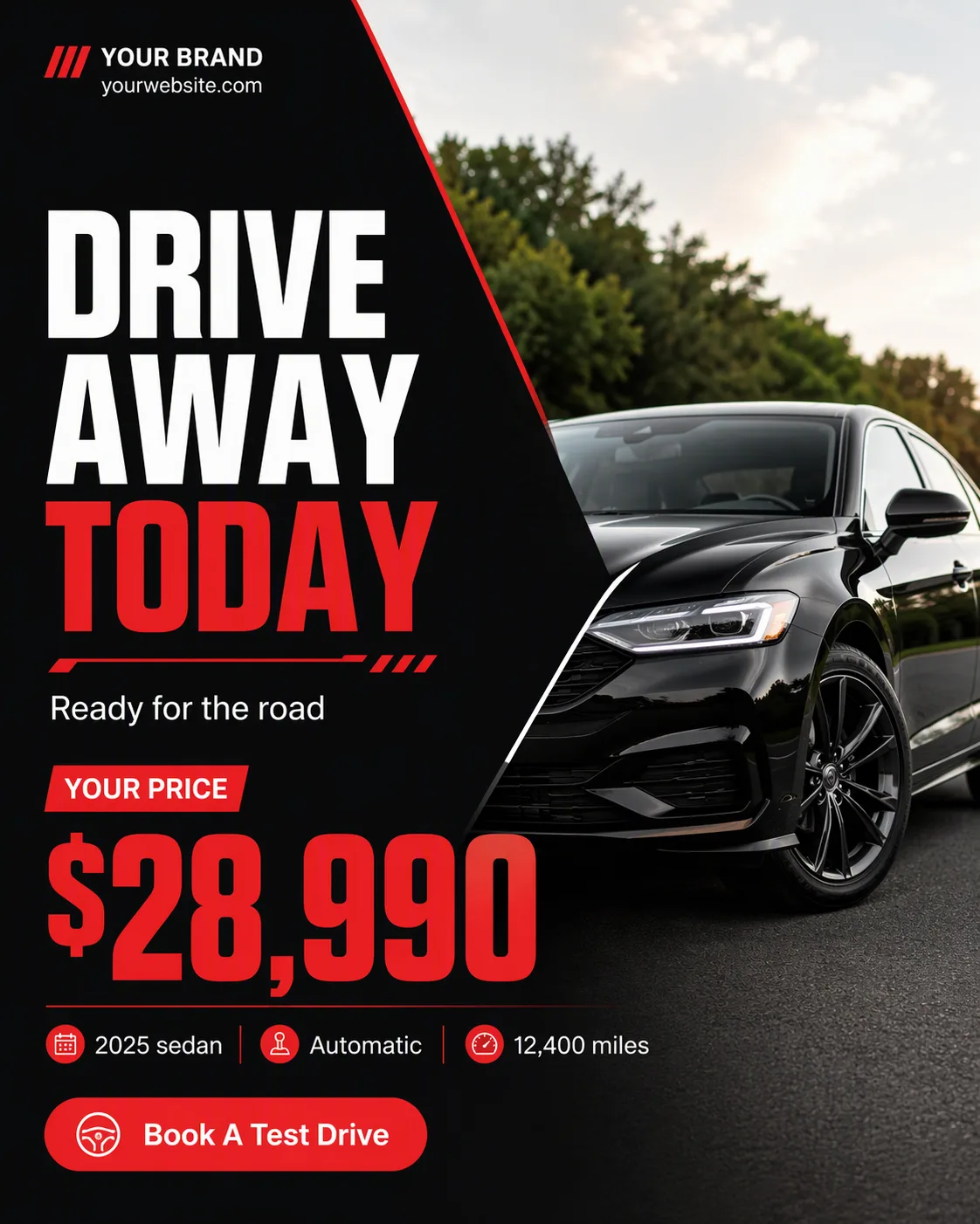 Diagonal Car Dealership Price Post